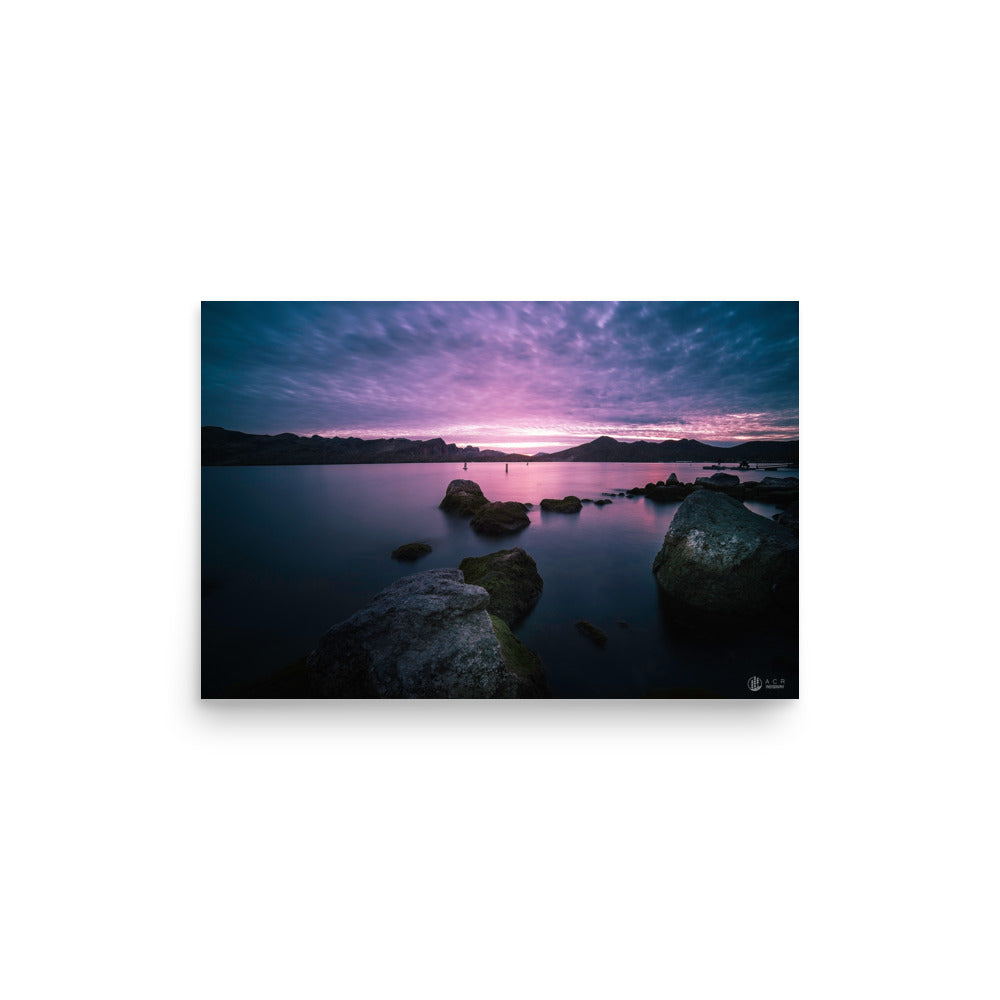 Saguaro Lake at Sunset - Photo paper poster