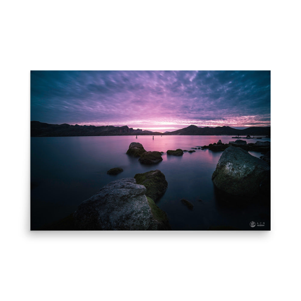 Saguaro Lake at Sunset - Photo paper poster
