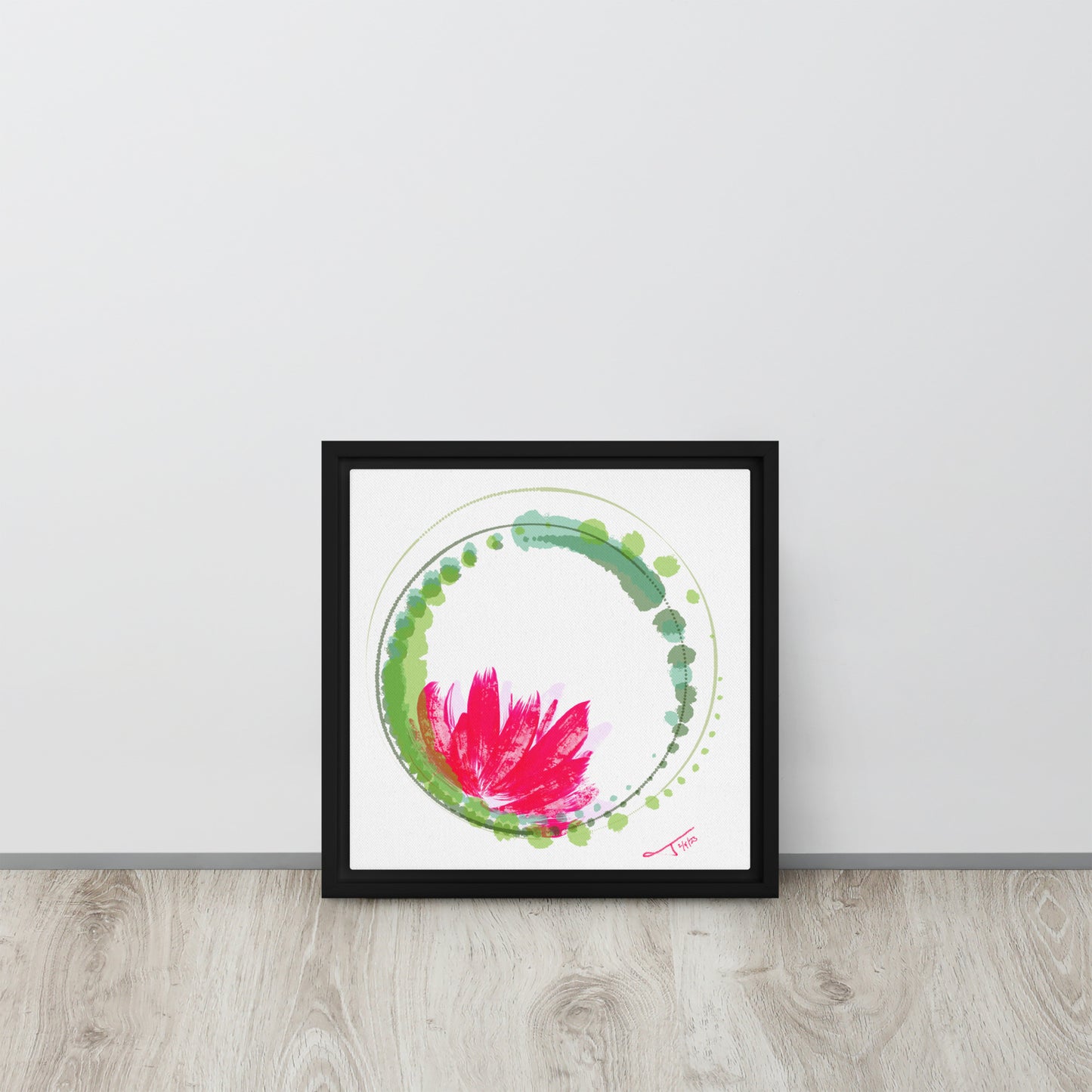 Water Lily (Sage) - Framed canvas
