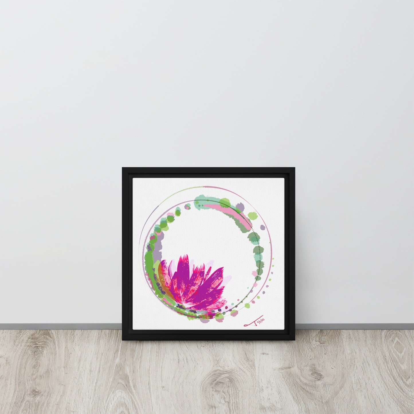 Water Lily (Lavender) - Framed canvas