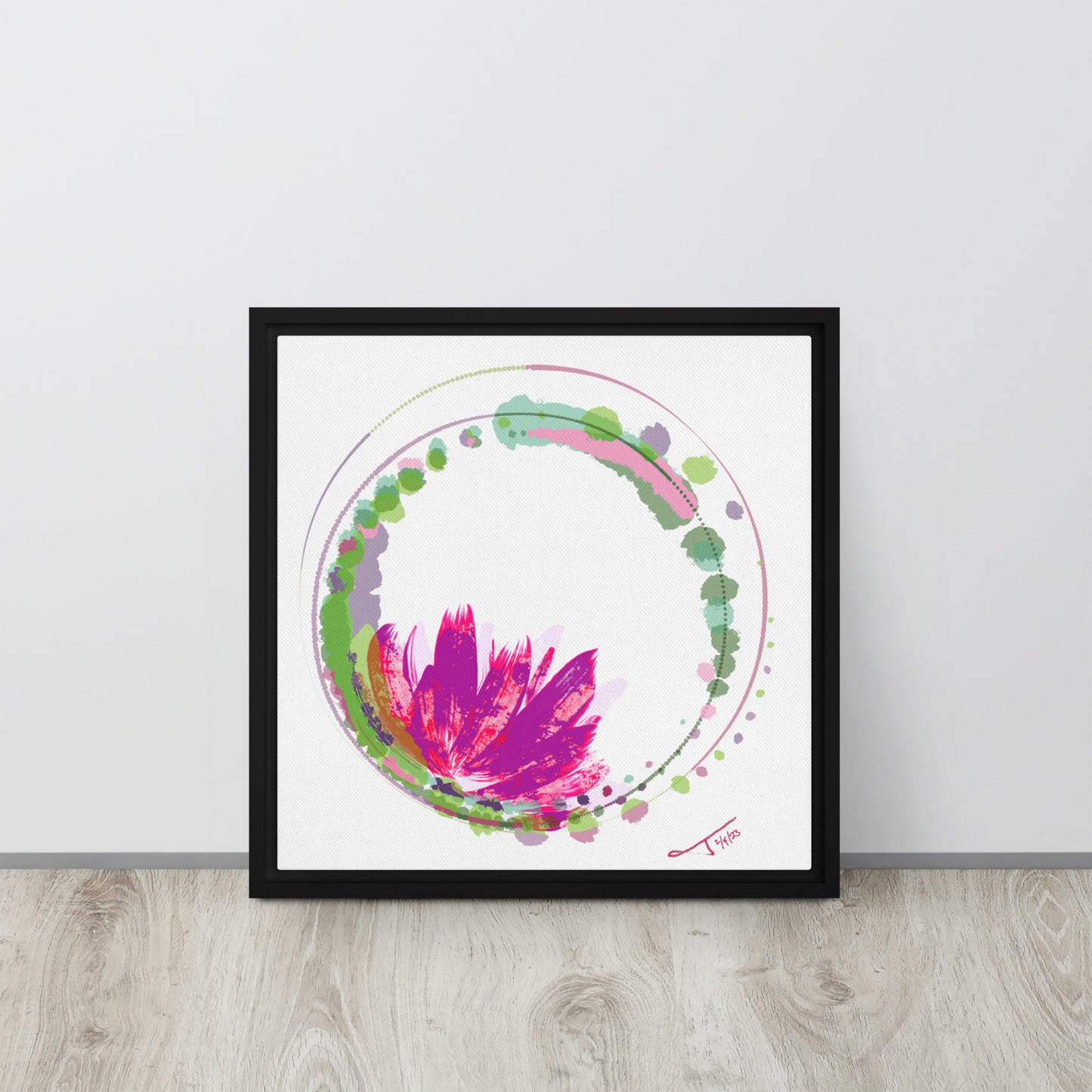 Water Lily (Lavender) - Framed canvas
