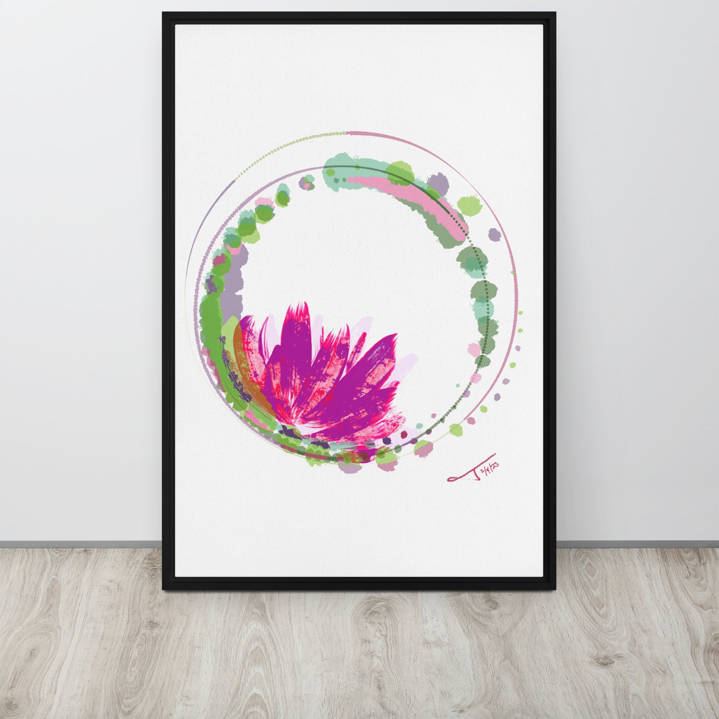 Water Lily (Lavender) - Framed canvas